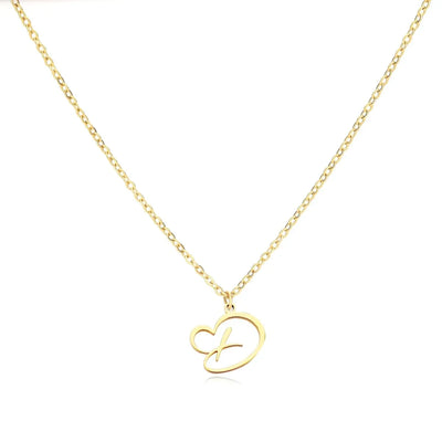 Dames Gepersonaliseerde Hart Initiaal Ketting