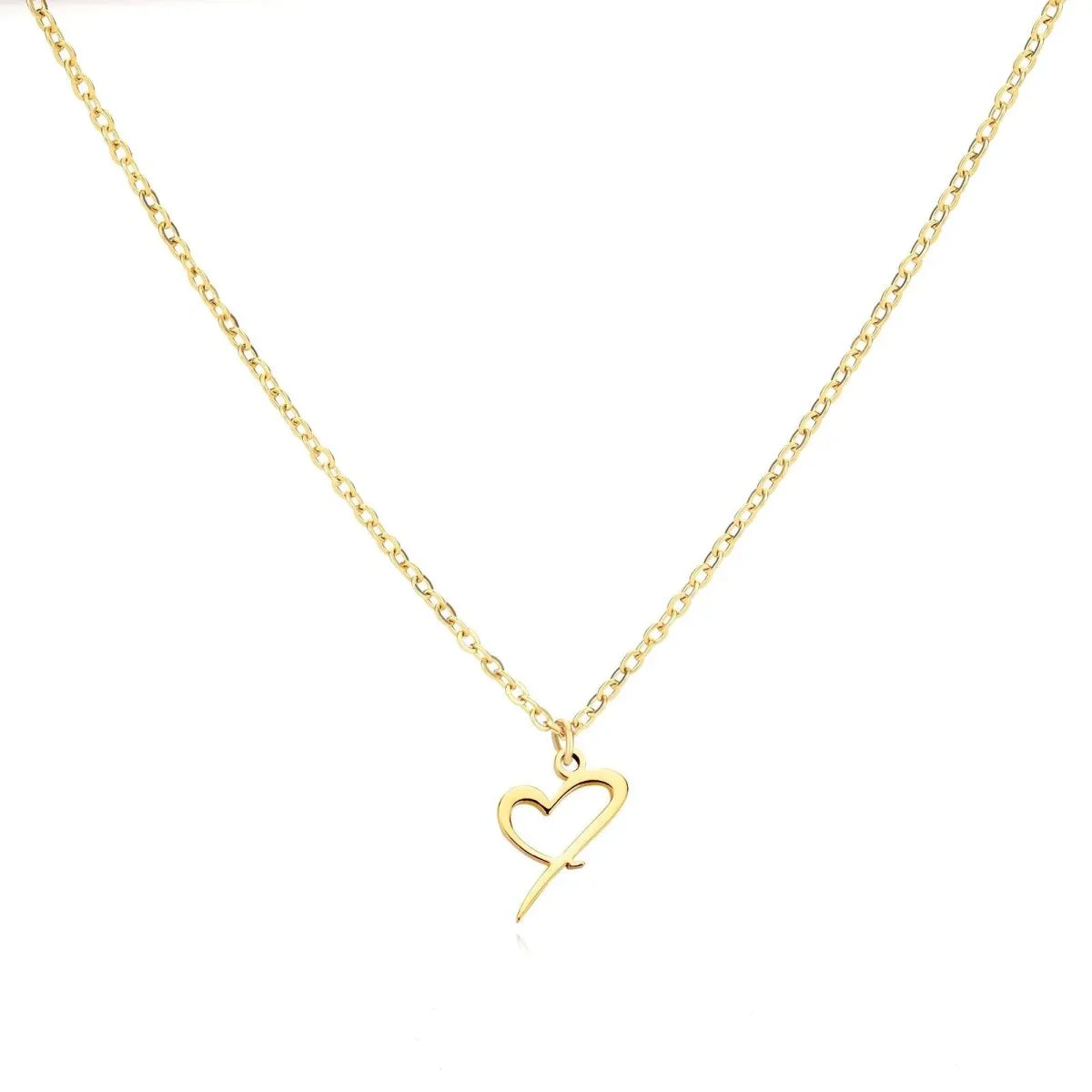 Dames Gepersonaliseerde Hart Initiaal Ketting