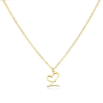 Dames Gepersonaliseerde Hart Initiaal Ketting