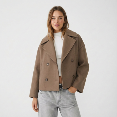 Dames Korte Jas Dubbelrijig | Knoopsluiting