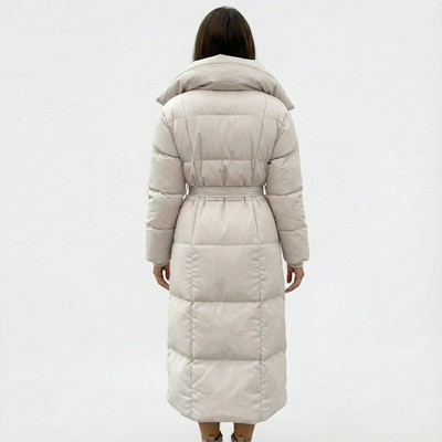 Dames Lange Winterjas Met Ceintuur