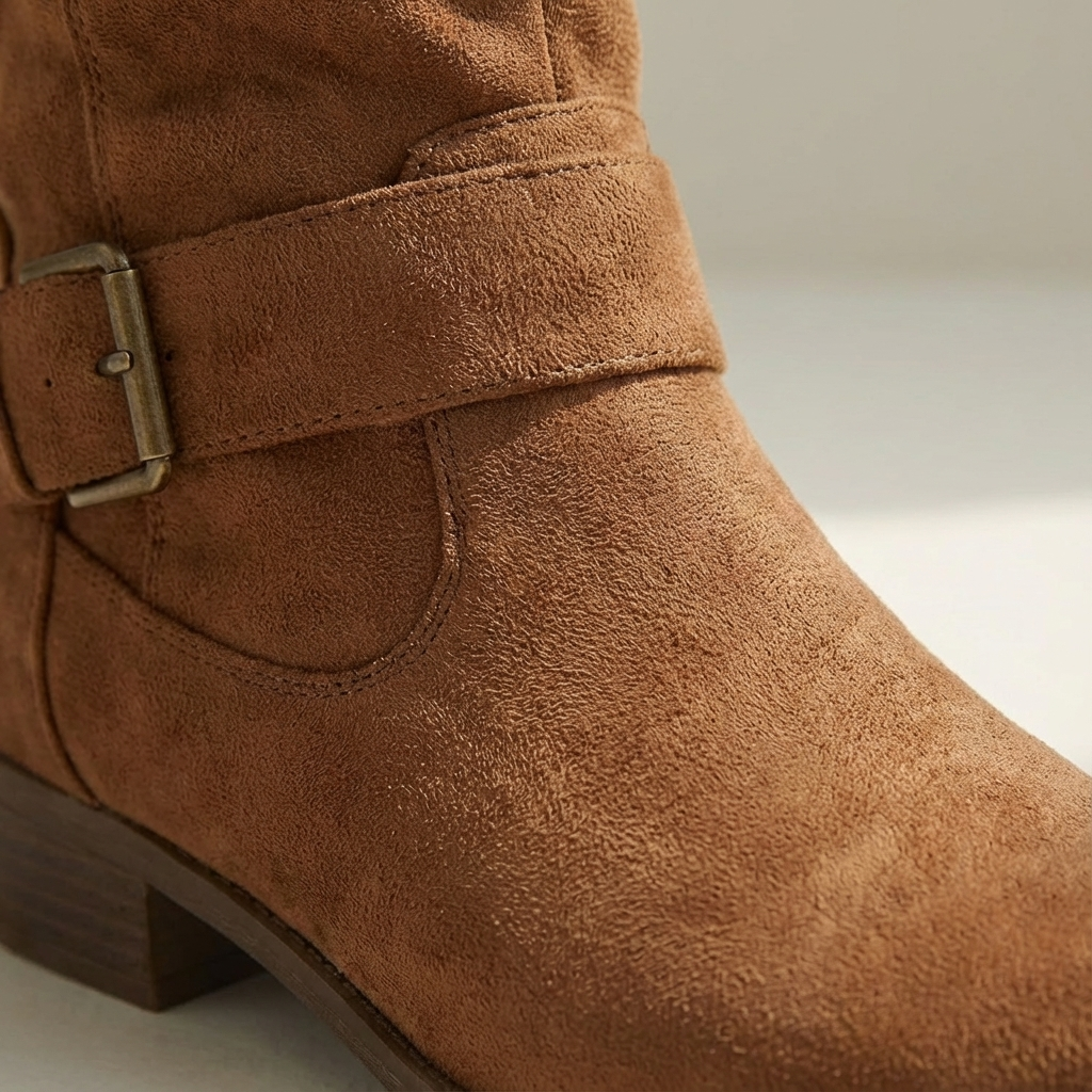 Dames Knielaarzen Suède Met Ritssluiting