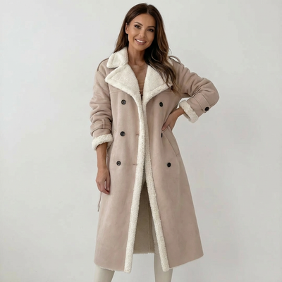 Dames Lange Jas | Fleecevoering Teddykraag