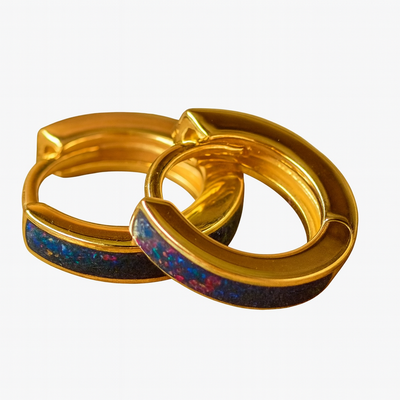 Dames Opaal Huggie Hoepel Oorbellen | Sterling Zilver