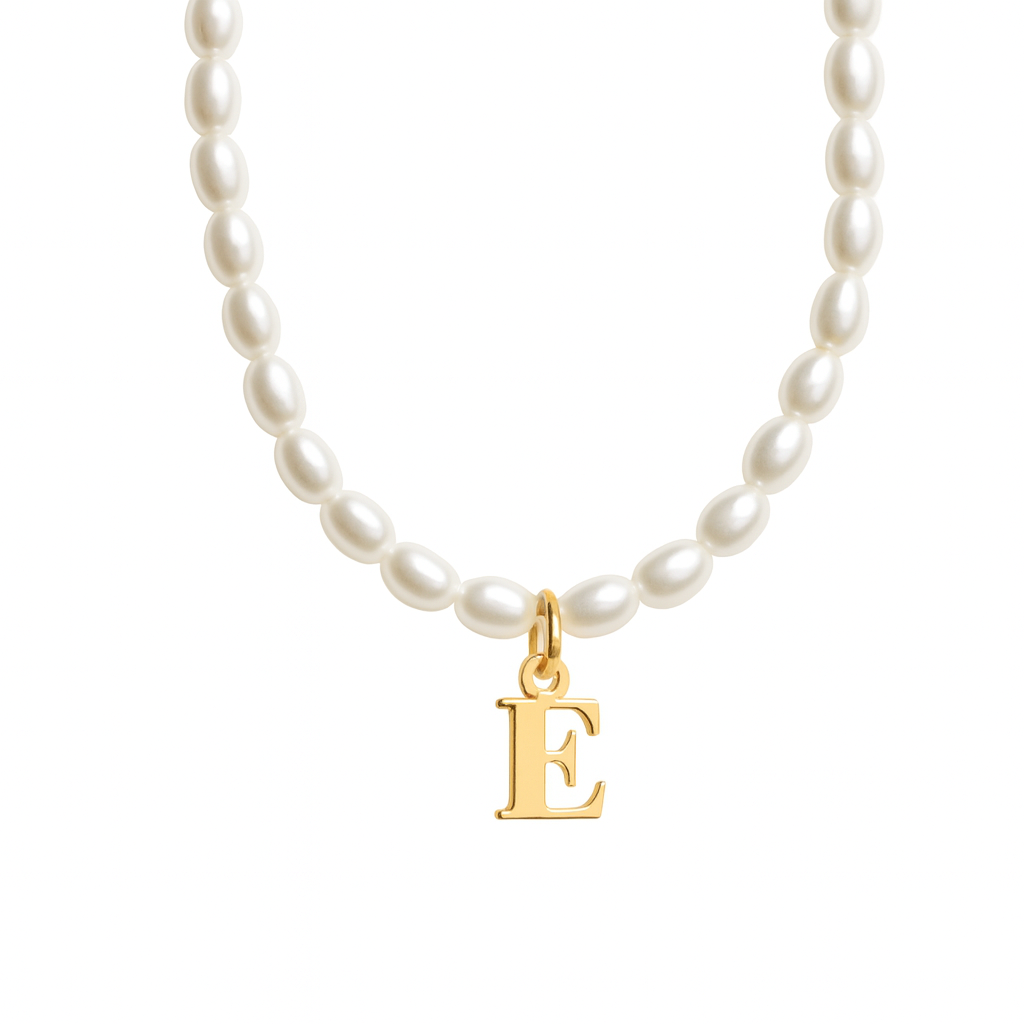 Dames Gepersonaliseerde Parel Initiaal Ketting