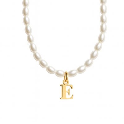 Dames Gepersonaliseerde Parel Initiaal Ketting