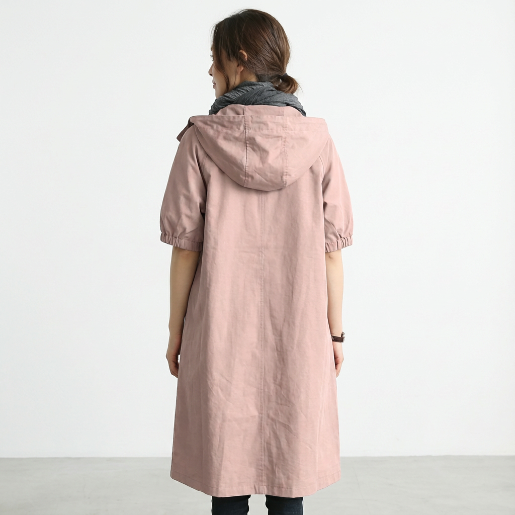 Dames Trenchcoat Met Capuchon