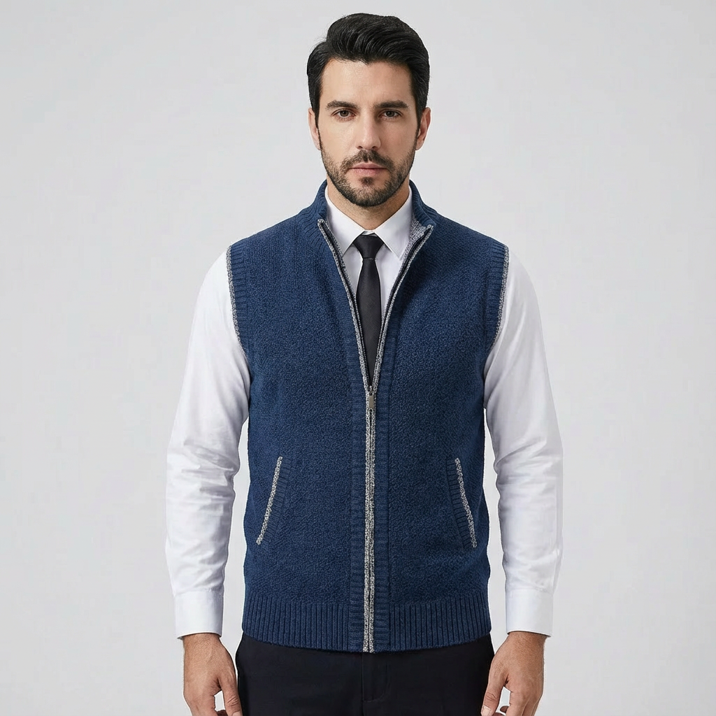 Heren Mouwloos Vest Met Rits