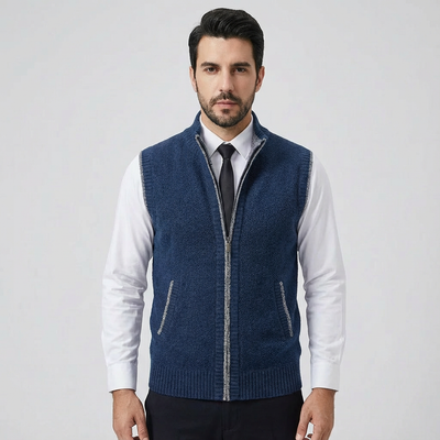 Heren Mouwloos Vest Met Rits