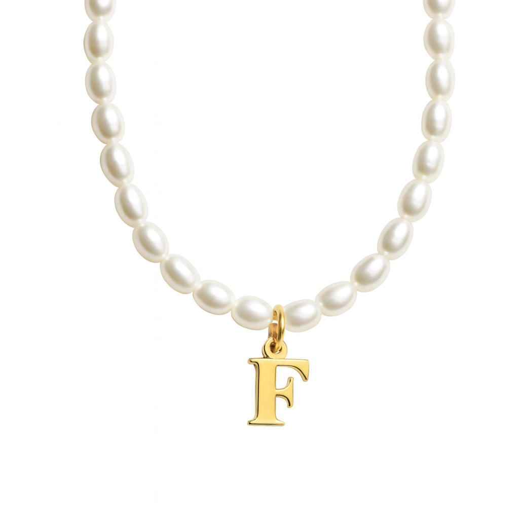 Dames Gepersonaliseerde Parel Initiaal Ketting
