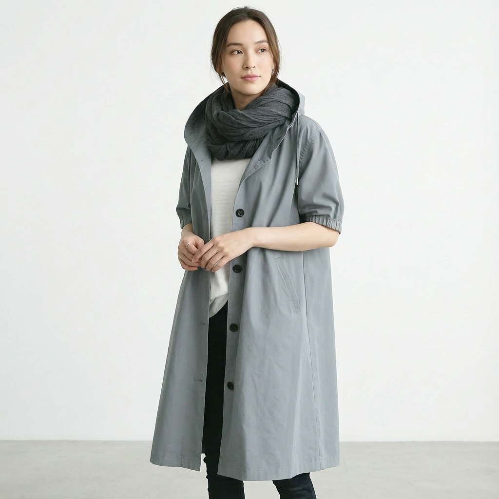 Dames Trenchcoat Met Capuchon