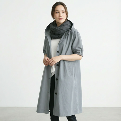 Dames Trenchcoat Met Capuchon
