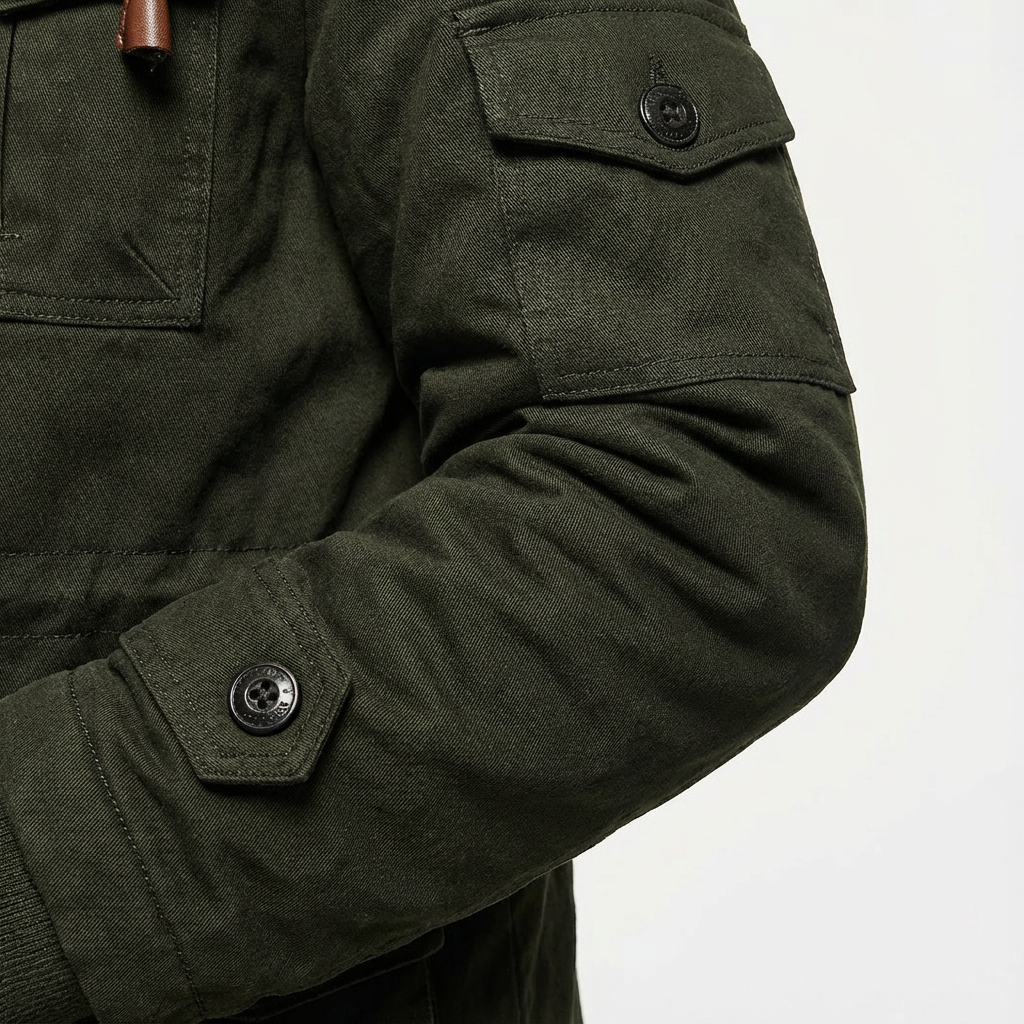 Heren Winterjas Tactisch | Knopsluiting