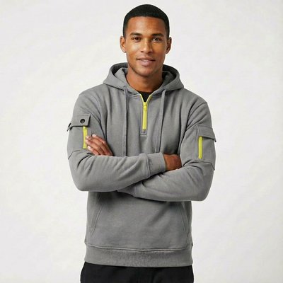 Heren Hoodie met Halve Rits