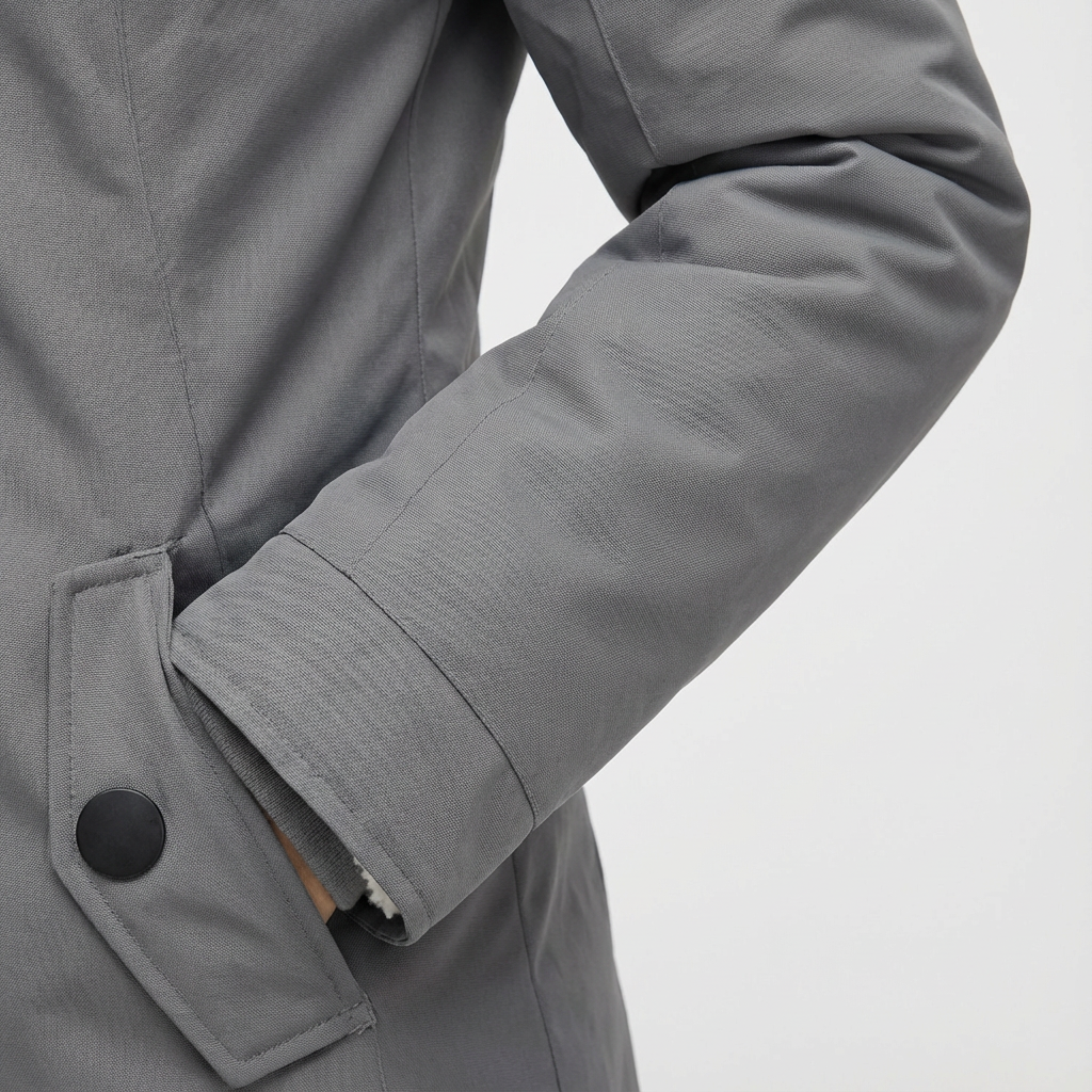 Lange Winterjacke Mit Kapuze & Futter