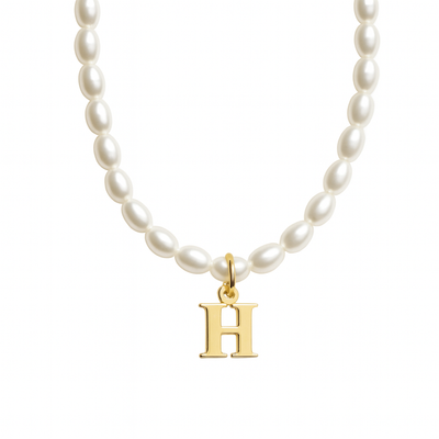 Dames Gepersonaliseerde Parel Initiaal Ketting