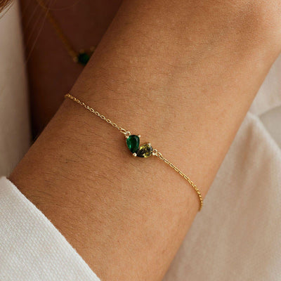 Moeder-Dochter Hart Geboortestenen Armband