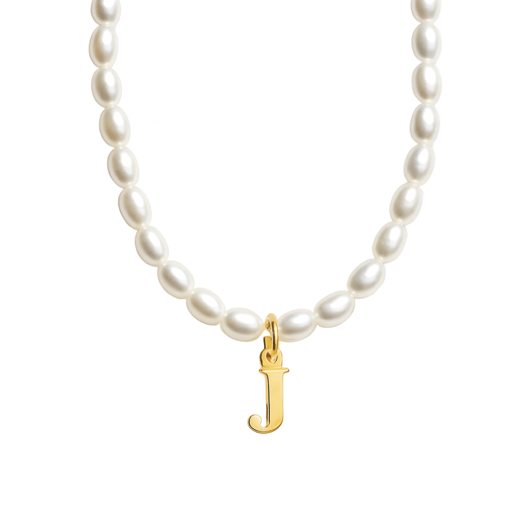 Dames Gepersonaliseerde Parel Initiaal Ketting