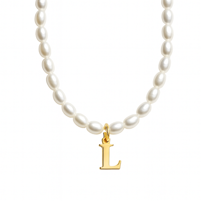 Dames Gepersonaliseerde Parel Initiaal Ketting
