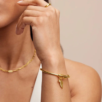Geboortesteen Blad Namen Cuff Armband