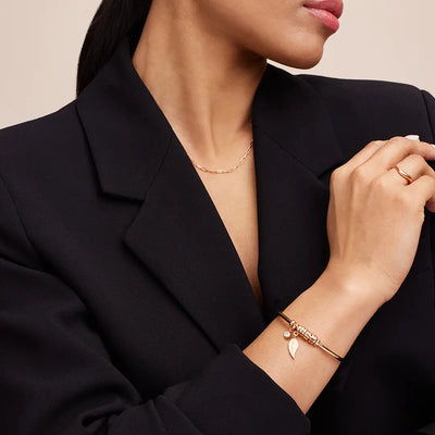 Geboortesteen Blad Namen Cuff Armband