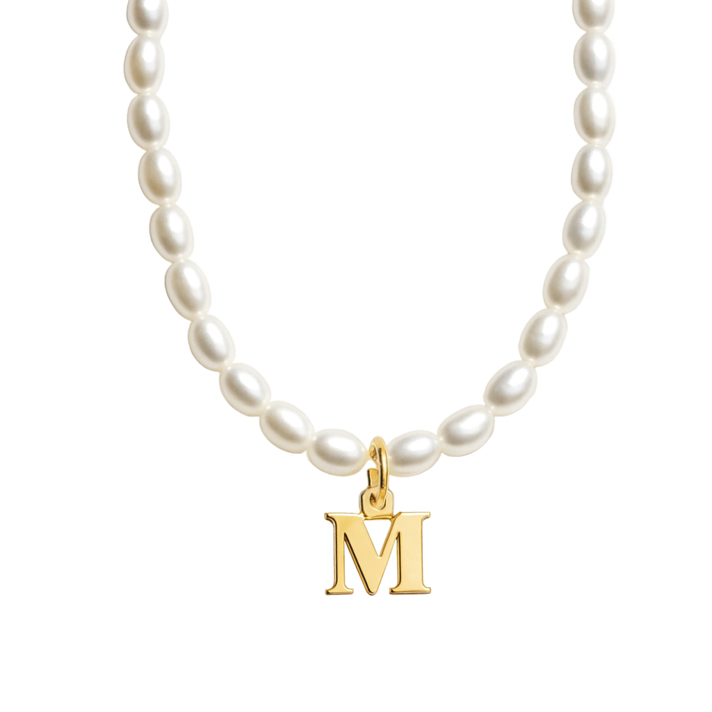 Dames Gepersonaliseerde Parel Initiaal Ketting