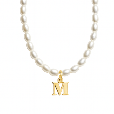 Dames Gepersonaliseerde Parel Initiaal Ketting