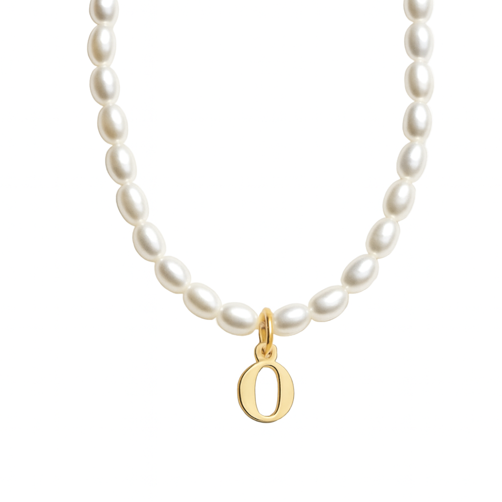 Dames Gepersonaliseerde Parel Initiaal Ketting