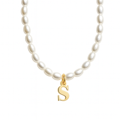 Dames Gepersonaliseerde Parel Initiaal Ketting