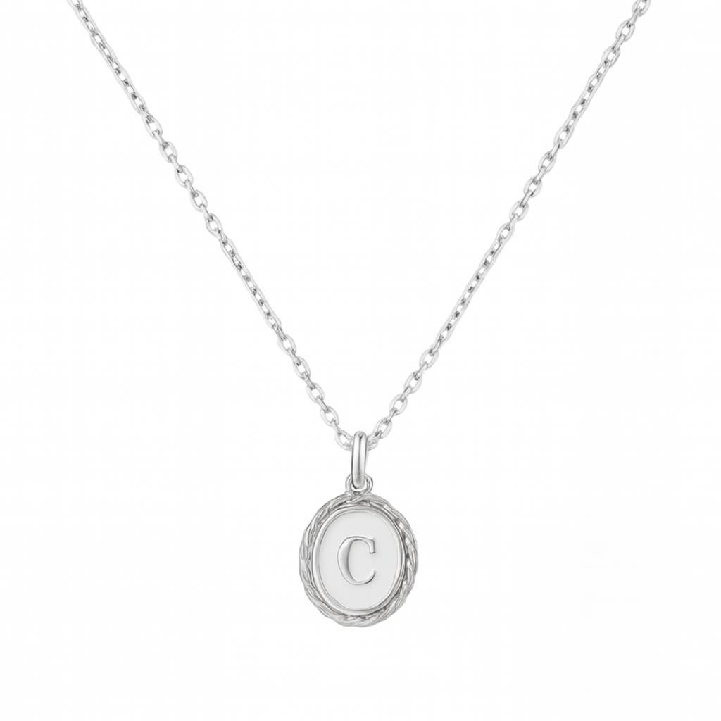Dames Sterling Zilver Initiaal Hanger Ketting