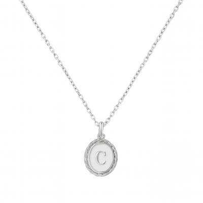 Dames Sterling Zilver Initiaal Hanger Ketting