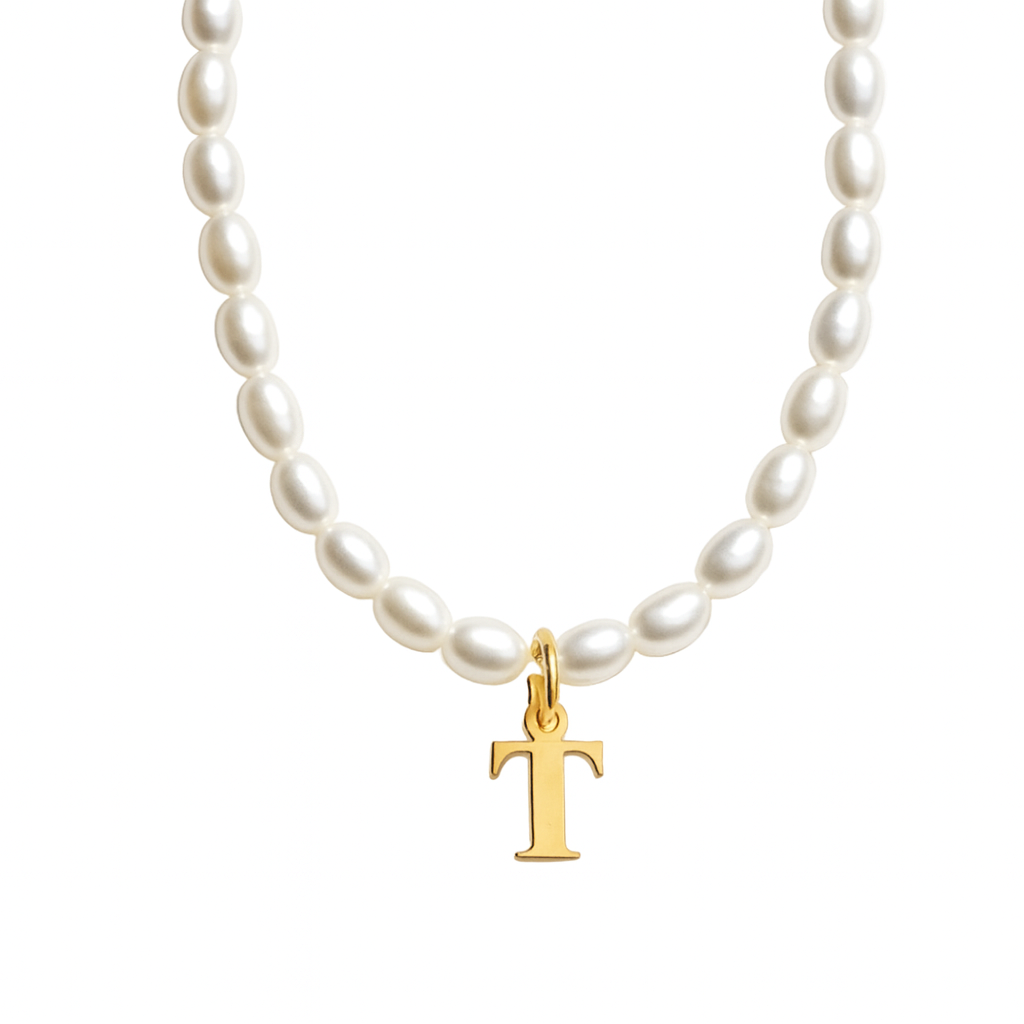 Dames Gepersonaliseerde Parel Initiaal Ketting