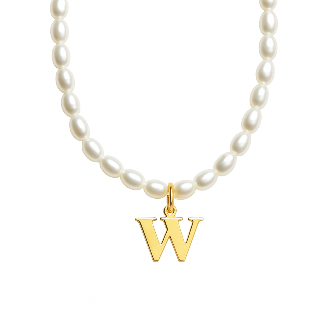 Dames Gepersonaliseerde Parel Initiaal Ketting