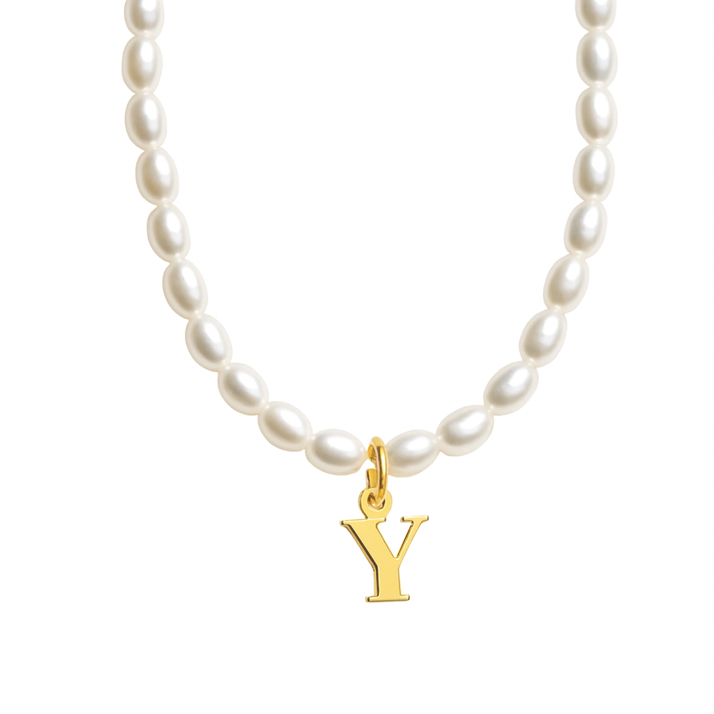 Dames Gepersonaliseerde Parel Initiaal Ketting